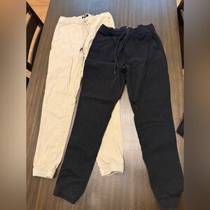 RSQ Men's Black and Beige Jogger Sweatpants